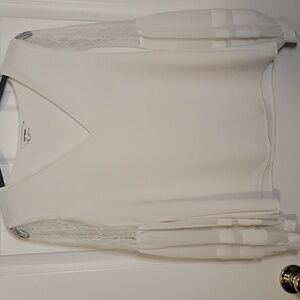 Express S Cream Lace Sleeve Women's Blouse